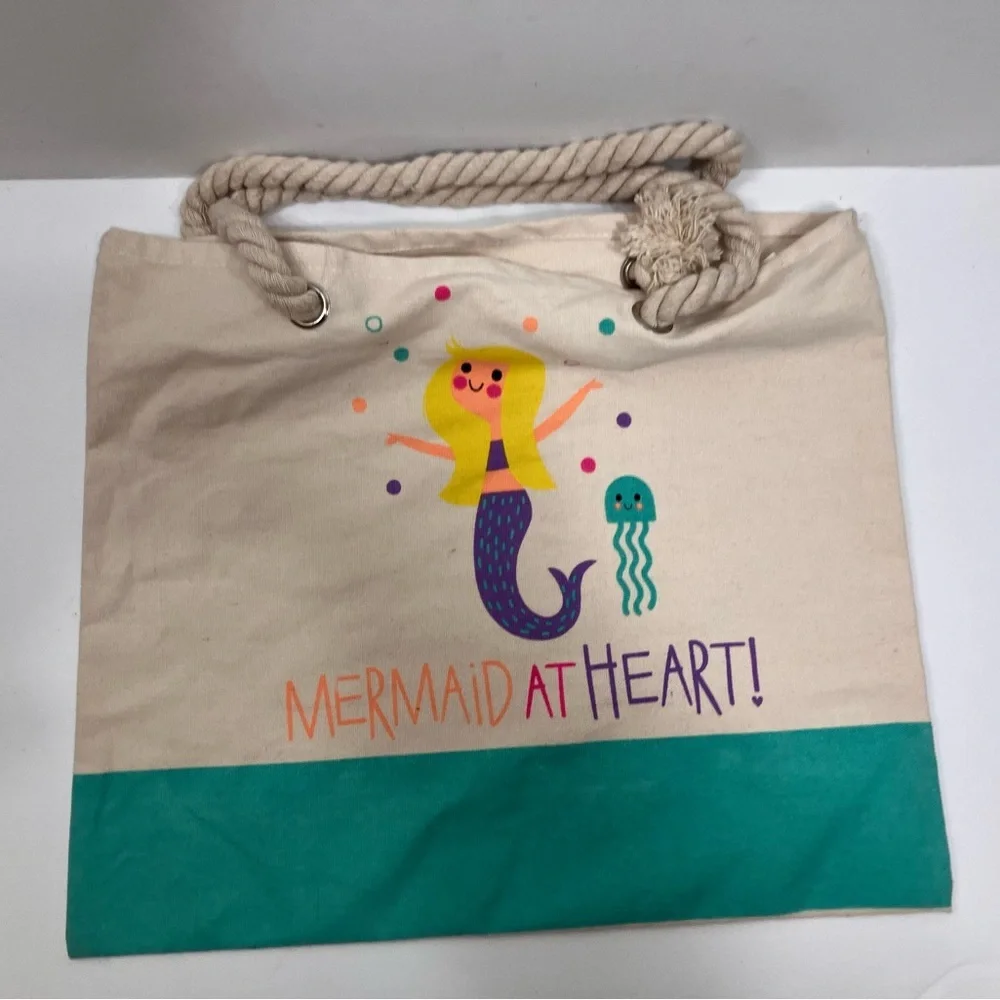 Mermaid At Heart Canvas Tote Bag
